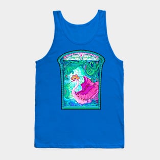 Art Nouveau window with swan Tank Top